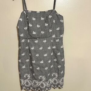 Lg Black & White Checkered Cotton Dress